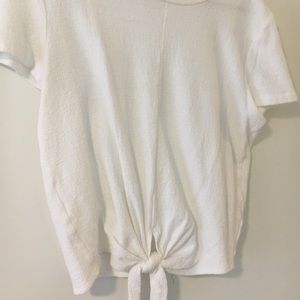 Madewell white tie front top